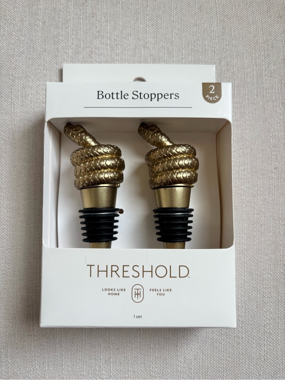 Threshold Gold Snake Wine Stoppers 2 Piece Set